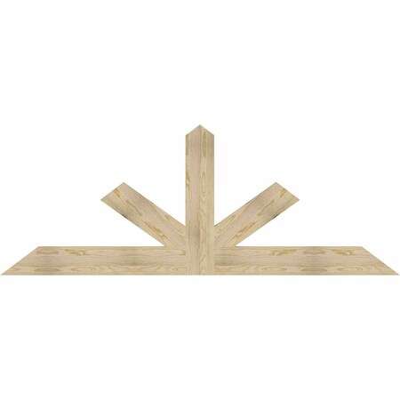Ekena Millwork Saratoga Rough Sawn Timber Gable Bracket, Douglas Fir, 84"W x 31"H x 2"D x 6"F, 9/12 Pitch GBW084X31X0206SAR00RDF